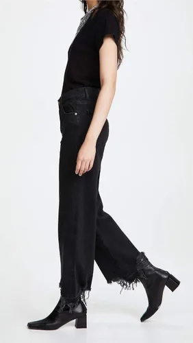 Vista 4 de DL1961 Jeans Hepburn de pierna ancha y tiro alto para mujer