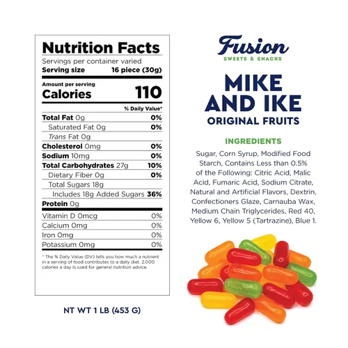 Vista 2 de Mike and Ike Candy Bulk – Bolsa de 1 libra (16 onzas) – Variedad original con sabor a frutas, dulces de máquina expendedora – Caramelos masticables