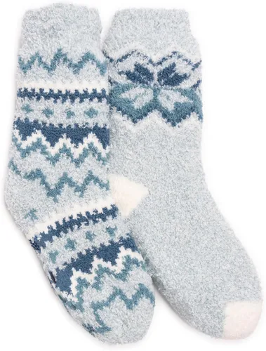 Vista 2 de MUK LUKS Calcetines de cabina con forro de sherpa para mujer (paquete de 2 pares)