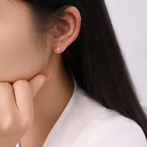 Vista 7 de Meissa Ball Screw Back Earrings for Women 925 Sterling Silver Sleep-On Studs Dainty Cute Star Earrings for Multiple Piercing