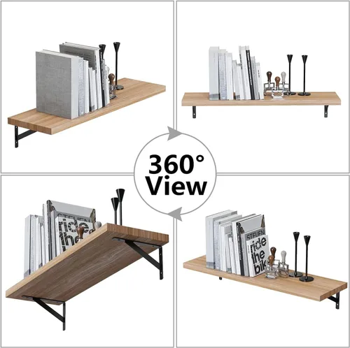 Vista 4 de Soportes de estante de 6 pulgadas, paquete de 6 soportes en L resistentes para estantes, soportes de metal triangulares de 90 grados para estantes