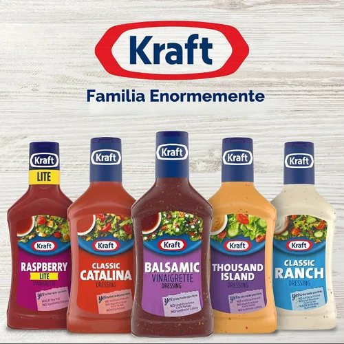 Vista 8 de Kraft Aderezo para ensalada de vinagreta balsámica (botella de 16 fl oz) Sin jarabe de maíz de alta fructosa ni tintes artificiales, 70 calorías