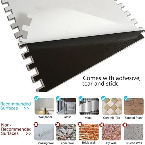 Vista 4 de XUANINY Protector contra salpicaduras para cocina y baño, azulejos autoadhesivos de PVC de grano de piedra, adhesivo de pared 3D de metro (10 hojas)