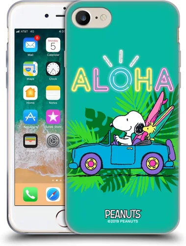 Vista 71 de Head Case Designs Funda de gel suave con licencia oficial de Peanuts Tropical Surf Snoopy Aloha Disco compatible con Apple iPhone 13 Mini Surf