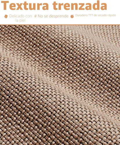 Vista 2 de PADOOR Alfombra de baño antideslizante con parte trasera de goma, trenzada absorbente, lavable a máquina, fina alfombra para suelo de baño, de Beige