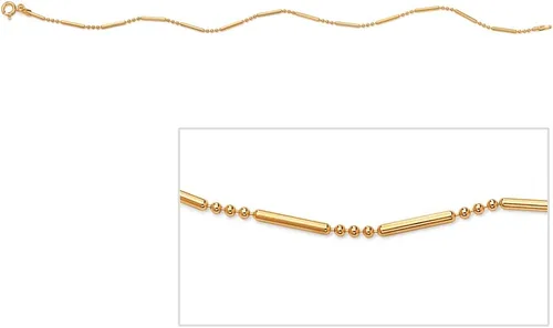 Vista 4 de PalmBeach - Pulsera de tobillo ajustable con barra de plata de ley chapada en oro amarillo (0.059 pulgadas), 9 pulgadas más 2 pulgadas de extensión