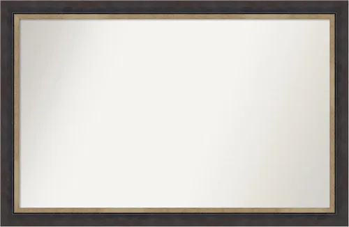 Vista 104 de Amanti Art Espejo personalizado, espejo de baño negro Astor, espejo de pared o espejo de tocador de baño sobre el fregadero (25 x 25 pulgadas)