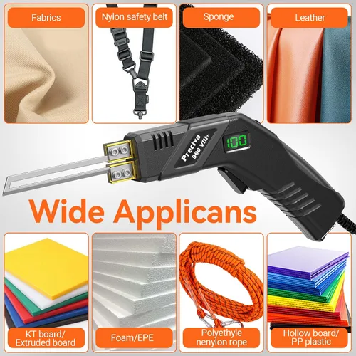 Vista 8 de Preciva Kit de cortador de espuma para cuchillo caliente con funda, herramienta de corte de espuma eléctrica, juego de 8 cuchillas, pantalla