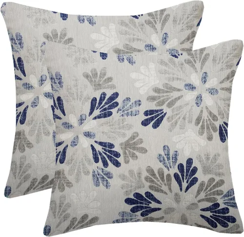 Vista 11 de Juego de 2 fundas de almohada negras y grises de 40 x 40 cm, geométricas, florales, decorativas para exteriores, fundas de almohada estilo granja