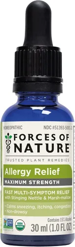 Vista 8 de Forces of Nature Alivio de alergias, medicina homeopática orgánica de máxima fuerza, 0.34 onzas líquidas, apoyo inmunológico y alivio de múltiples