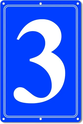 Vista 53 de Premium Aluminum Number Signs, Metal 12" X 8" Blue Numbered Sign Outdoor for Parking Lots, Floor, Dock, Court, Aisle, Field, High Visibility, No
