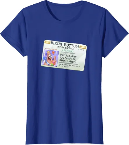 Vista 50 de SpongeBob SquarePants Camiseta con logotipo de Patrick Star Driver License King, Negro