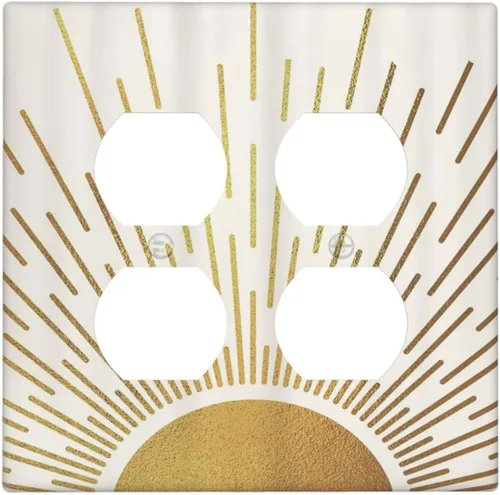 Vista 99 de Cubiertas de Interruptor de Luz de 1 Gang con Estrella de Mar y Concha Marina en Tablero de Madera, Placas de Pared Sin Dispositivo, Placa Frontal