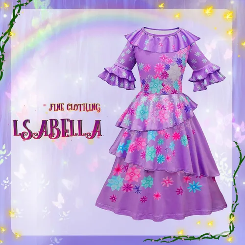 Vista 5 de Almce Disfraz de Isabella Encanto Mirabe vestido de princesa de dibujos animados disfraz de Halloween para parrillas