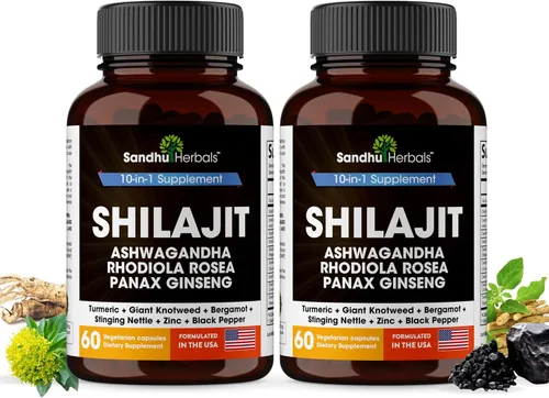 Vista 10 de SANDHUHERBALS Cápsulas de Shilajit para Hombres y Mujeres Mezcla Pura del Himalaya con Ashwagandha Suplemento de Alta Potencia y Energía