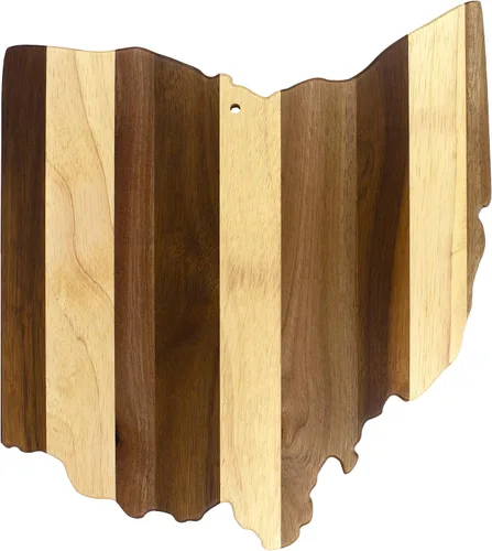 Vista 20 de Totally Bamboo Rock & Branch Shiplap Series Tabla de Cortar de Madera con Forma del Estado de Alabama y Bandeja para Servir Charcutería, Incluye