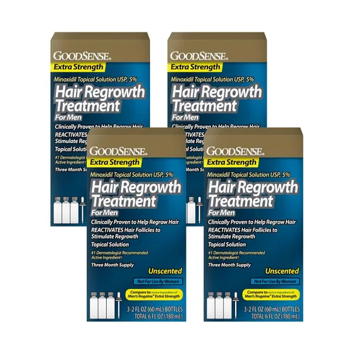 Vista 8 de GoodSense Minoxidil Solución tópica USP, 5 por ciento, tratamiento de recrecimiento del cabello para hombres, extra fuerte 6 onzas líquidas