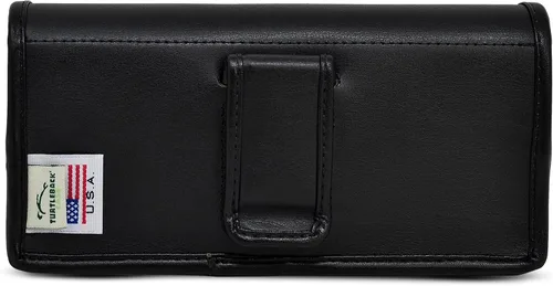 Vista 6 de Turtleback Funda diseñada para Galaxy Z Fold6 Fold 5 Fold 4 con funda delgada para cinturón horizontal, bolsa de cuero negro con clip ejecutivo