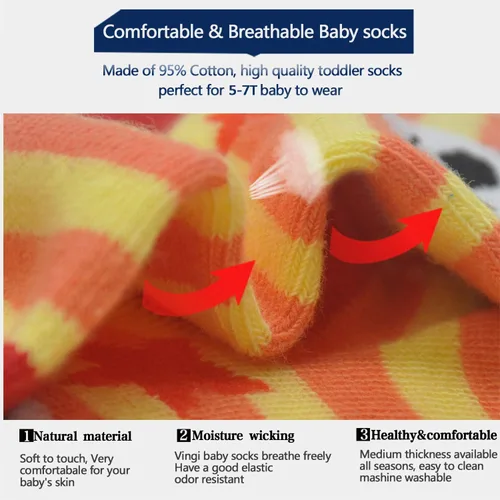 Vista 5 de 12 pares de calcetines antideslizantes para niños de 1-33-55-7 años