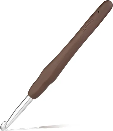 Vista 21 de Gancho de ganchillo de 0,5 mm, mango ergonómico para manos con artritis, agujas de tejer extra largas para principiantes y lana para ganchillo