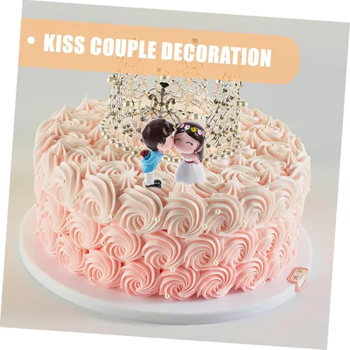Vista 7 de Homoyoyo Magdalena 1 par de figuras miniatura para parejas, muñecas de pareja de besos, mini resina para niños y niñas, muñecas de boda