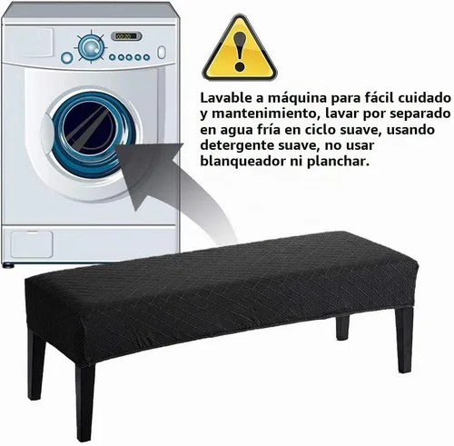 Vista 4 de Balana Fundas de banco de comedor jacquard, funda tapizada de elastano elástica, antipolvo, extraíble, lavable, protector de asiento para sala