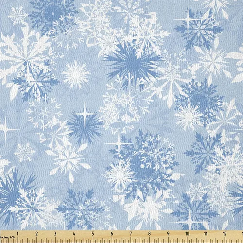 Vista 61 de Ambesonne Tela Navideña por Yarda, Tema Navideño Colorido Vivo Piñas de Pino Ramas Hombre de Jengibre Imagen de Bayas Estampada, Tela de Punto