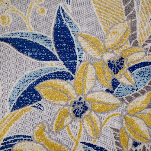 Vista 3 de Leick Home 595249 Song Floral - Alfombra rectangular para interiores y exteriores, 3 x 5 pies