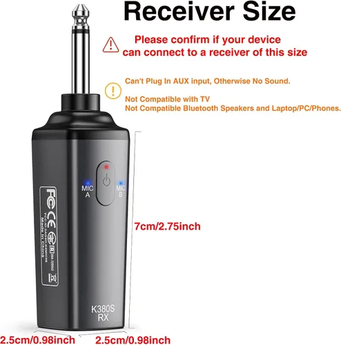 Vista 12 de LEKATO Micrófono Inalámbrico Micrófonos Inalámbricos Recargables con Receptor Sistema de Micrófono de Mano Dual Micrófono Dinámico para Cantar