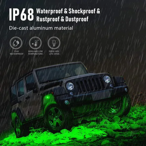 Vista 4 de Luces RGB Rock, 6 cápsulas, kit de luz LED de neón multicolor con control Bluetooth, función de sincronización impermeable, sincronización