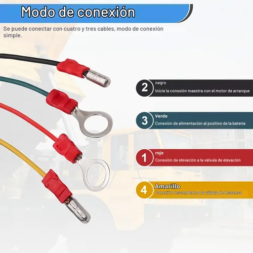 Vista 2 de mxuteuk - Interruptor de control remoto de 4 cables para remolque basculante 12V CC, interruptor arriba-abajo para bomba hidráulica de doble efecto