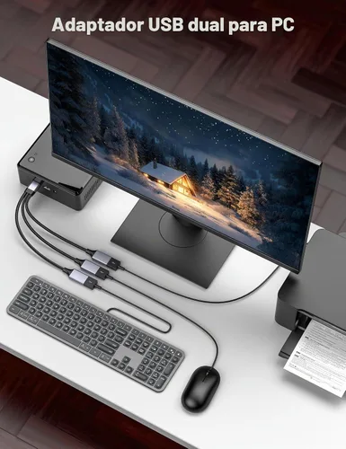 Vista 6 de Divisor USB Y 1 en 3 salidas, USB macho a 3 hembras Cable para PC, tableta, portátil, MacBook, teclado, PS4, PS5, mouse, FlashDrive, LED, etc.