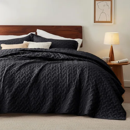 Vista 16 de Bedsure Quilts Twin Size - Lightweight Bedspreads Twin Size with Basket Weave Pattern, Soft Quilt Bedding Set, Grey Comforter Set Coverlet for All
