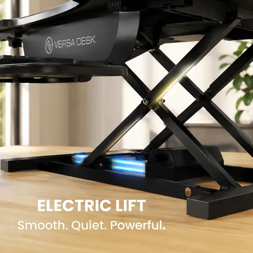 Vista 8 de VERSADESK® PowerPro™ - Convertidor de escritorio de pie de esquina de 36", elevador de escritorio de pie motorizado ajustable en altura de 36