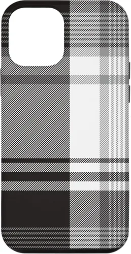 Vista 16 de Black White Grey Plaid Winter Fall Halloween Pattern Design Case for iPhone 17