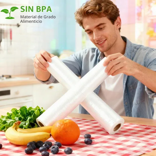 Vista 3 de Bolsas de almacenamiento de alimentos, 10" x 14" bolsas de plástico para productos en un rollo, bolsa de plástico transparente para alimentos