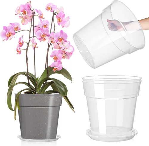 Vista 11 de Baderke 3 Pack Clear Nursery Pot,9.25 Inches