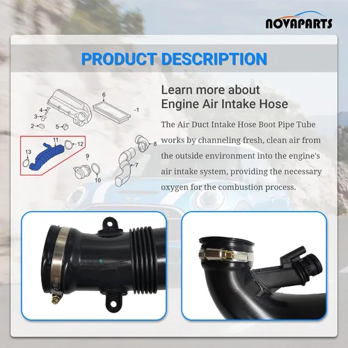 Vista 4 de NOVAPARTS 13717627501 Turbo manguera de entrada de aire para 2010-2015 Mini Cooper Countryman Paceman Clubman S R55 R56 R57 R58 R59 R60 R61 N18