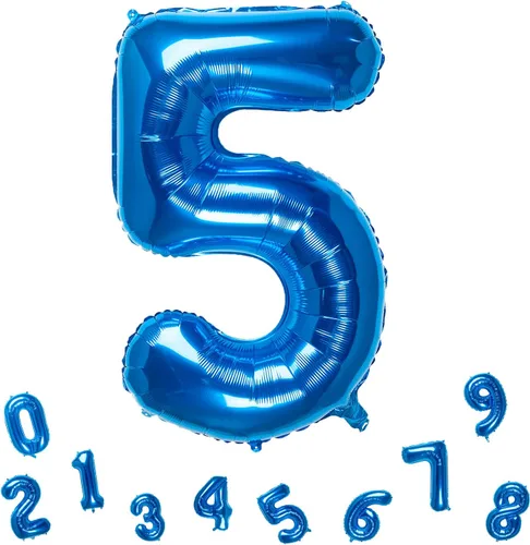 Vista 13 de Globos azules del número 0 de 32 pulgadas, globos de aluminio digitales para decoración de fiesta de cumpleaños (globo azul número 0)