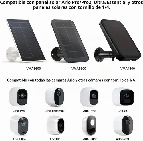 Vista 5 de Paquete de 2 soportes de canalón compatibles con el panel solar Arlo Essential, Arlo Pro 5S/Pro 4/Pro 3/Pro 2/Ultra 2/Ultra/Panel solar, ángulo