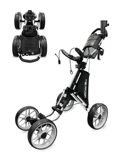 Vista 10 de CaddyTek - Carrito de golf con 4 ruedas, Caddy Cruiser One versión 8 1, plegable con un clic, ligero, carrito de caddie, compacto, fácil de abrir