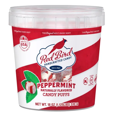 Vista 10 de Red Bird Caramelo de menta suave, envuelto individualmente, mentas de aliento sin gluten, bolsa de 10 onzas Color actual