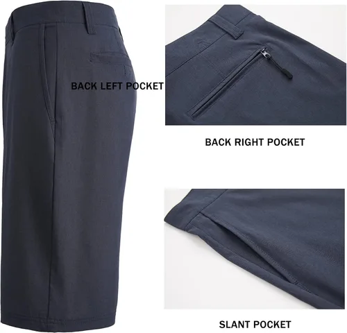 Vista 3 de Pantalones cortos híbridos para hombre, chino, golf, atlético, casual, de secado rápido