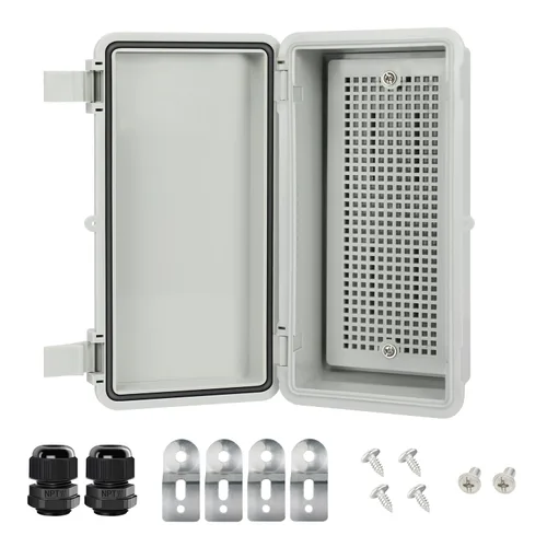 Vista 18 de Caja de conexiones IP65 impermeable carcasa de plástico ABS con cubierta transparente de PC con bisagras, caja de proyectos eléctricos con placa