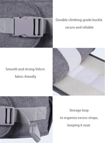 Vista 5 de Portabebés con Asiento de Cadera para Bebé, Taburete de Cintura para Niño Infante Pequeño con Correa Ajustable, Hebilla, Bolsillo, Interior Suave