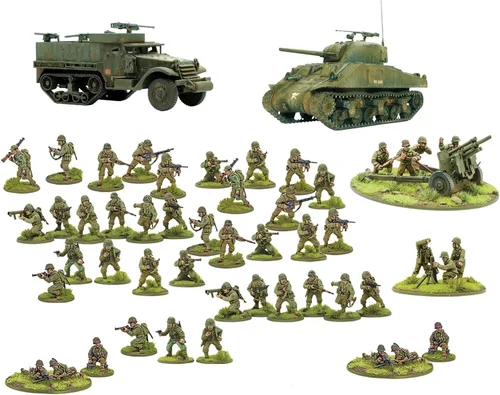 Vista 2 de Warlord Bolt Action Ejército de iniciación del ejército estadounidense 1:56 WWII Kit de modelo de plástico de guerra militar, pequeño