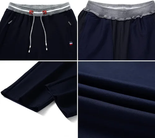Vista 4 de FoxQ Pantalones deportivos para hombre con bolsillos, pantalones deportivos para correr, casuales, pantalones de yoga, ajuste holgado, pierna recta