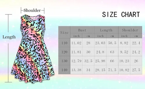 Vista 6 de JESKIDS Vestidos a juego para muñecas y niñas, vestido de unicornio sin mangas, vestido de verano de 18 pulgadas, muñeca de 3 a 9 años