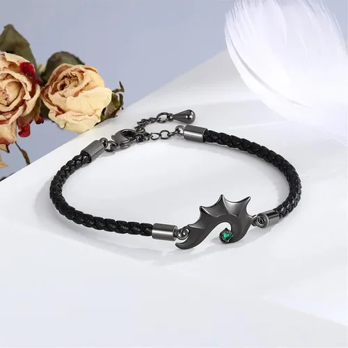 Vista 4 de Pulseras para parejas de novios, parejas, piedra natal y corazón con dije de promesa, novio, novia, marido, esposa, amigo, regalo de aniversario