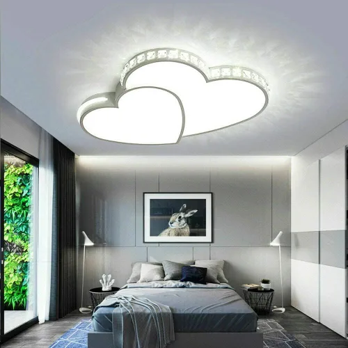 Vista 7 de Lámparas de techo LED creativas de 20.47 pulgadas, lámparas modernas de acrílico de montaje empotrado, luz de techo en forma de corazón, iluminación